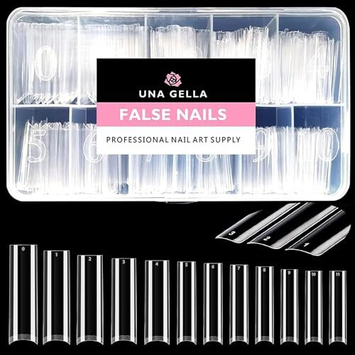 No C Curve Nail Tips 504 PCS Extra Long XXL Tapered Square Nail Half Straight