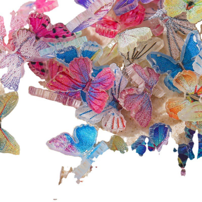 Nail art 3D butterfly painted board 3D mixed color fairy nail drill