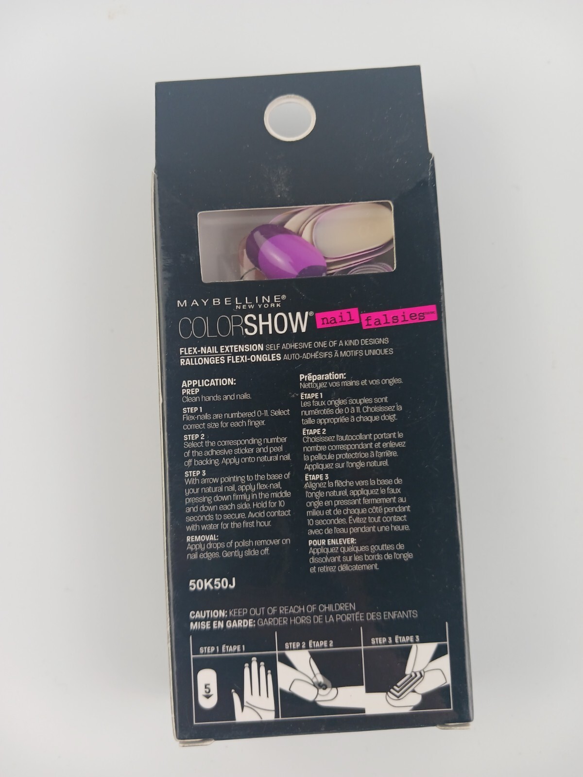 MAYBELLINE COLOR SHOW NAIL FALSIES FLEX NAIL EXTENSIONS 40 PLUM SUNSET