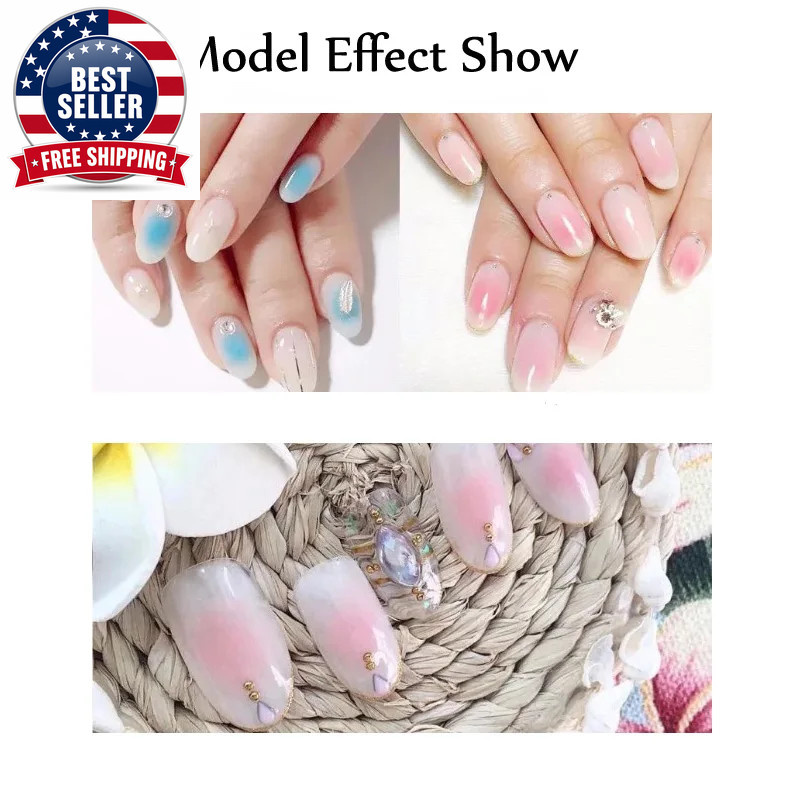 1Pc Nail Art Brush Gradient Dizzy Dye Pen Wood Handle Angle Nail Painting Dottin