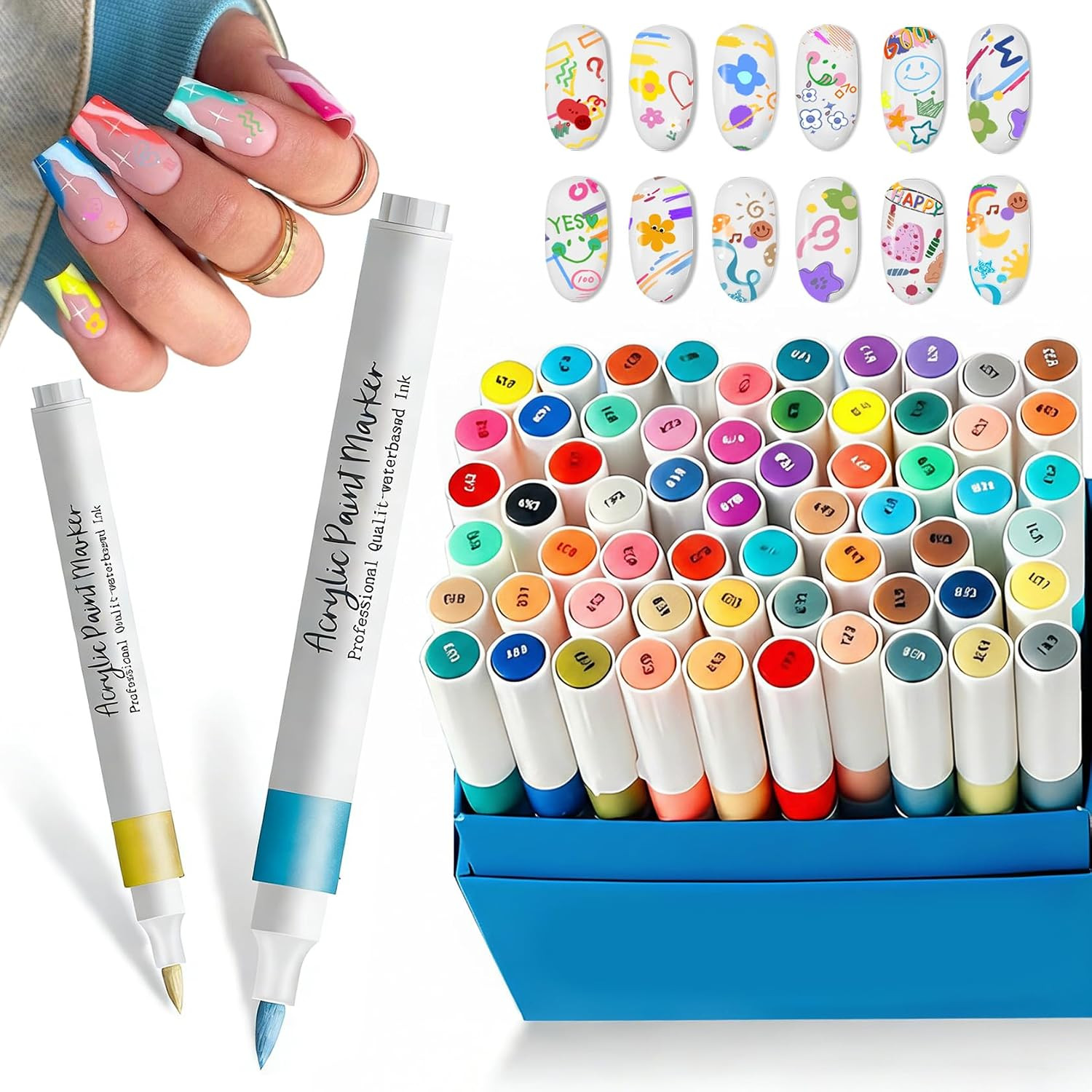 Nail Art Pens Markers Acrylic Paint Nail Polish Pen Drawing Dotting Quick Dry