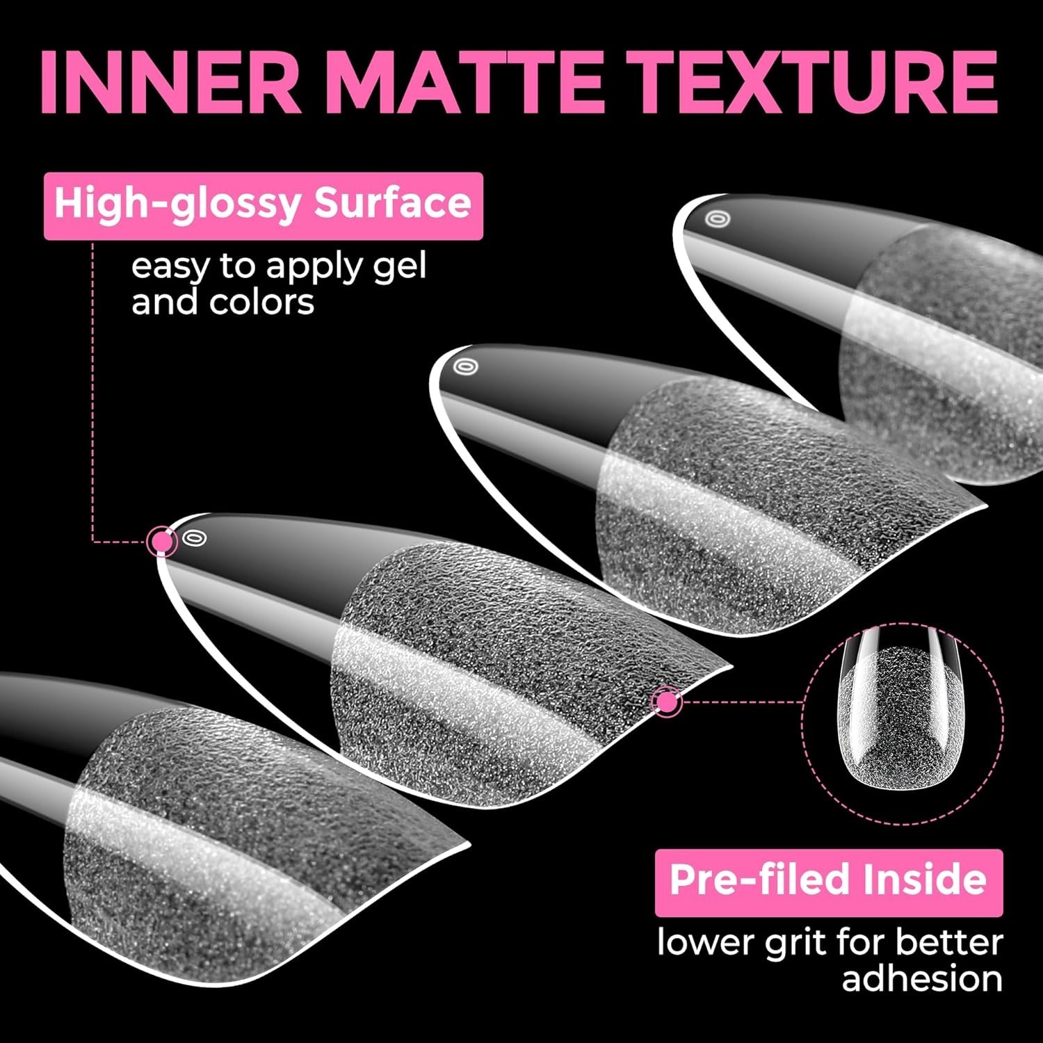 Professional Quality Almond Shaped Nail Tips – 216pcs, Perfect for All Occasions