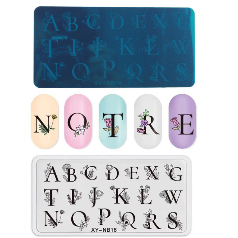 Metal Nail Stamping Plate Constellation French Halloween Snowflake Letter Words