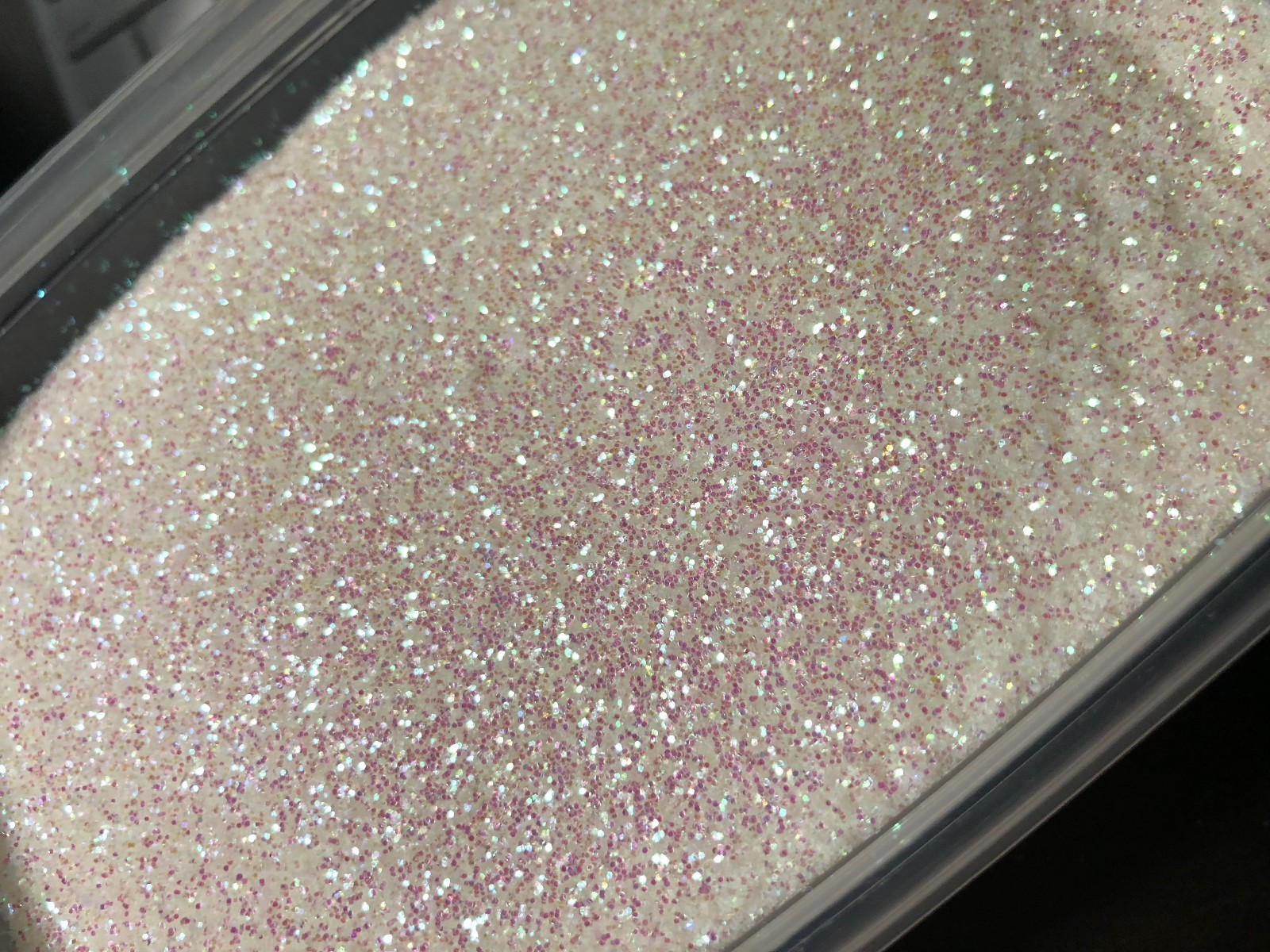 Iridescent White Glitter Hex Snow White pink blue sheen Nail Art US seller