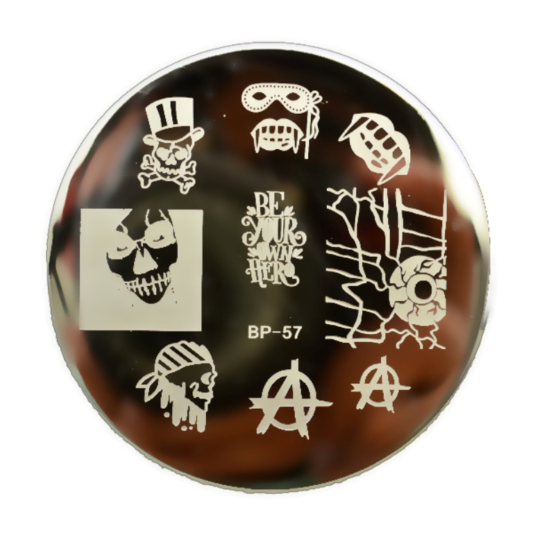 Nail Art Stamping Cool Skull Eye Template Image Plate Stamper Scraper Kit BP 57