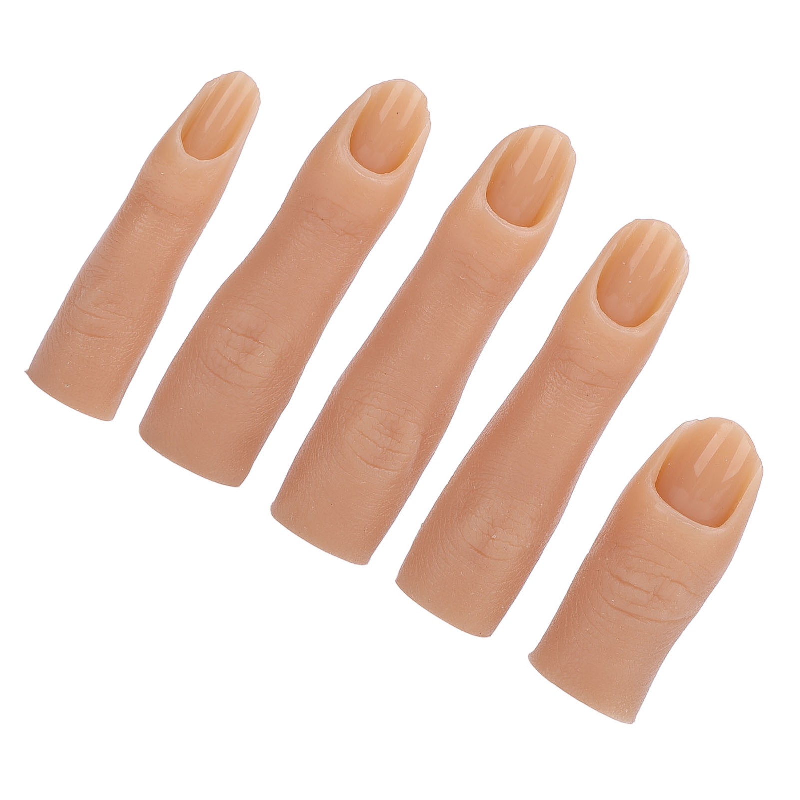 5 Pcs Silicone Nail Practice Finger High Elasticity For Nail Art Easy To Use