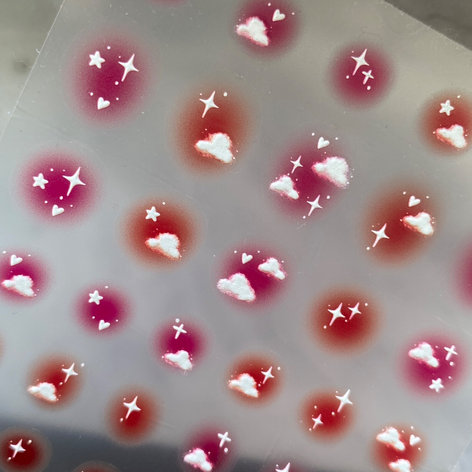3D Nail Art Stickers Red Heart Cloud Star DIY Decals High Quality Unique Gifts
