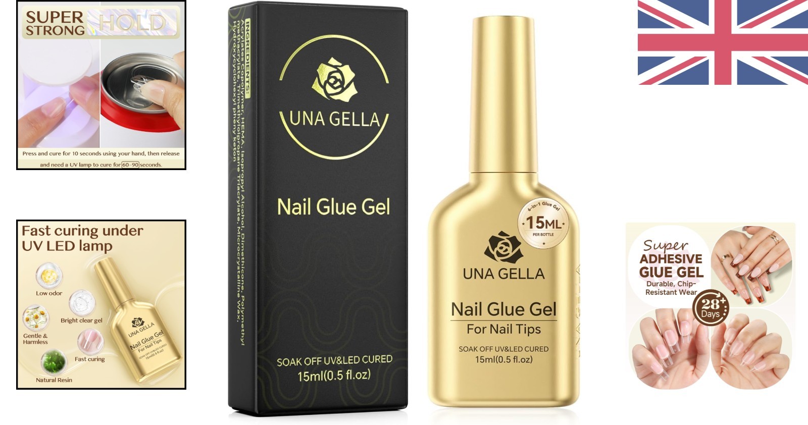 6 in 1 UV Gel Nail Glue 15ml – Strong, Long Lasting & Versatile for All Nails