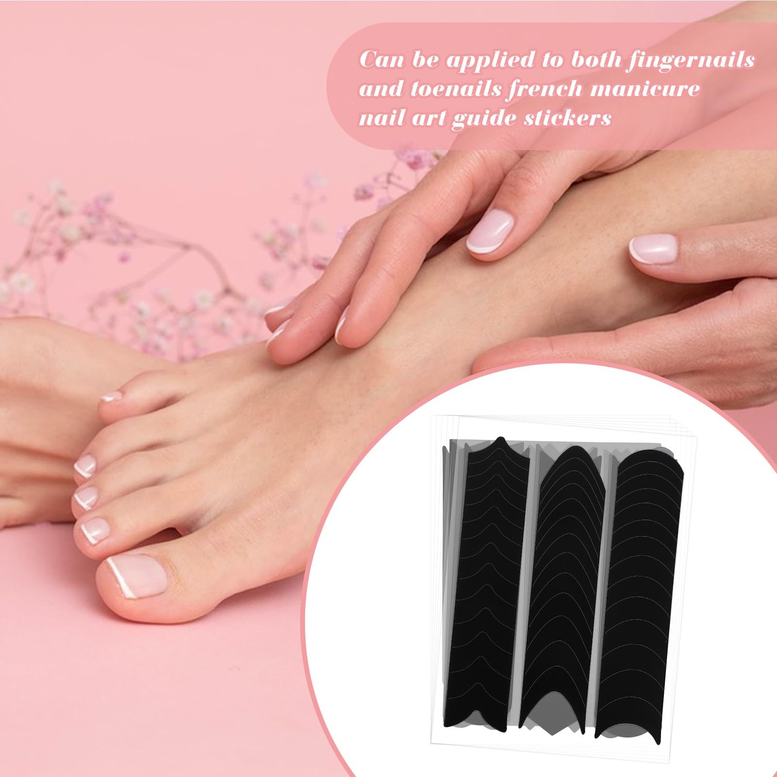 2350Pcs French Tip Nail Stickers,French Manicure Strips Frenchs Tip Guide Ste…