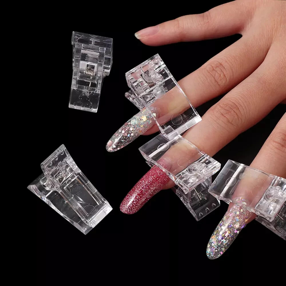 20 PCS Nail Tips Clip Quick Building Poly Builder Gel DIY Extension Clamp Clips