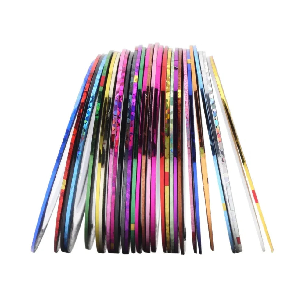 Winstonia 32 Pcs Nail Art Striping Tape Lines Tip Decorations Stickers DIY Bling