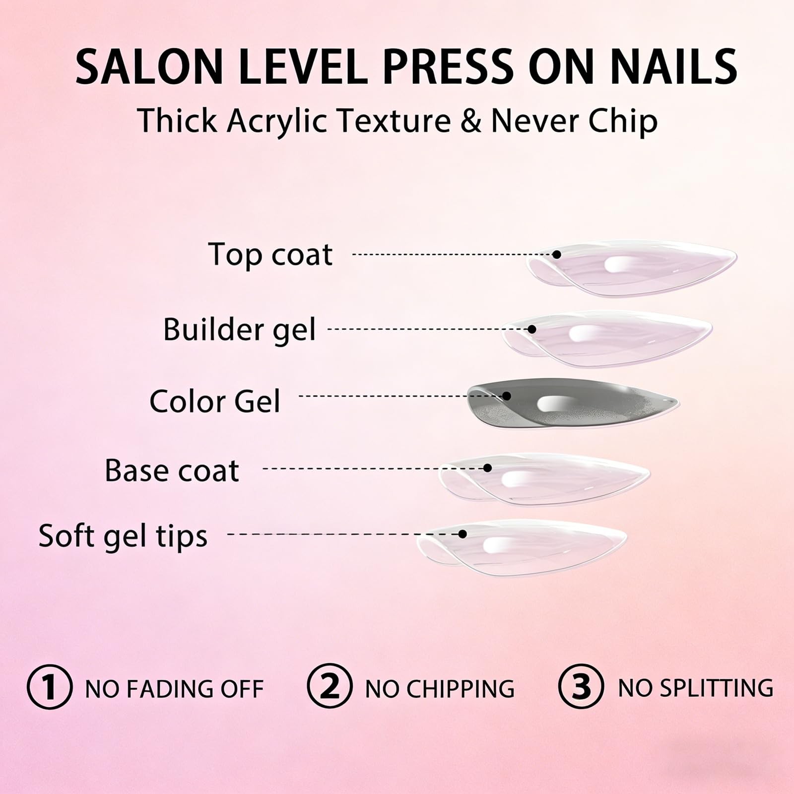 3D Flower French Press on Nails Almond Medium Summer Fake Nails with Gold Sta…