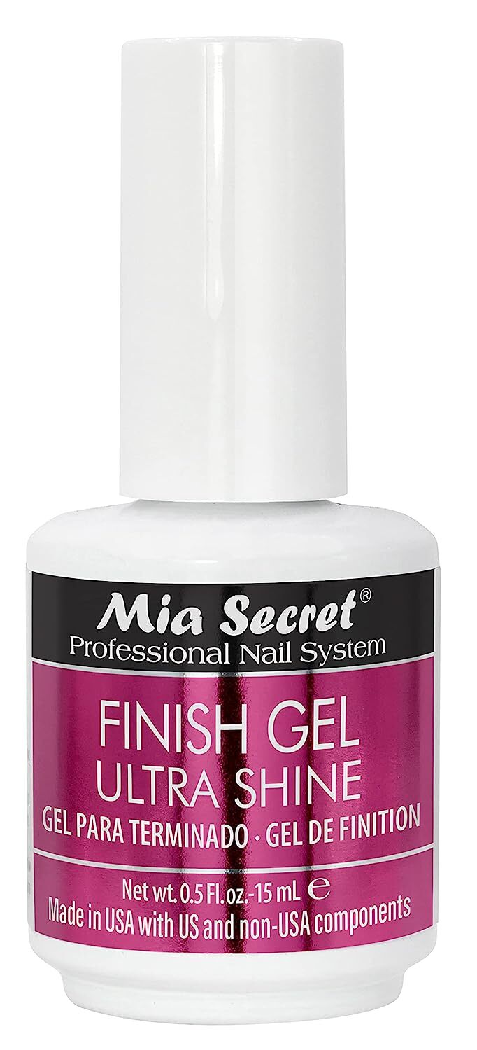 Mia Secret UV Finish gel top coat for gel or acrylic 15 ml No wipe clear top gel