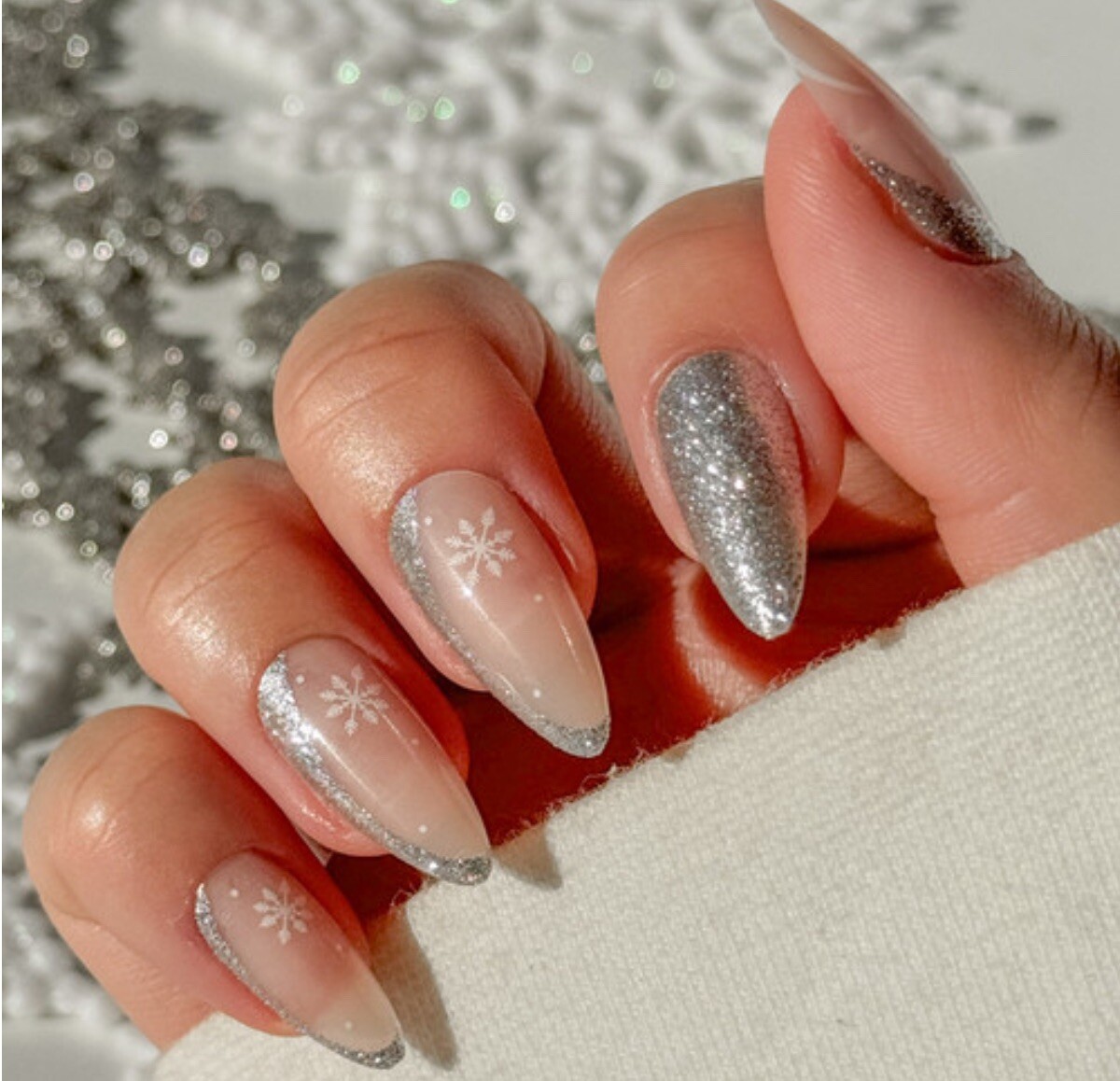 GLAM COUTURE | ALMOND SILVER GLITTER | Holiday Edition