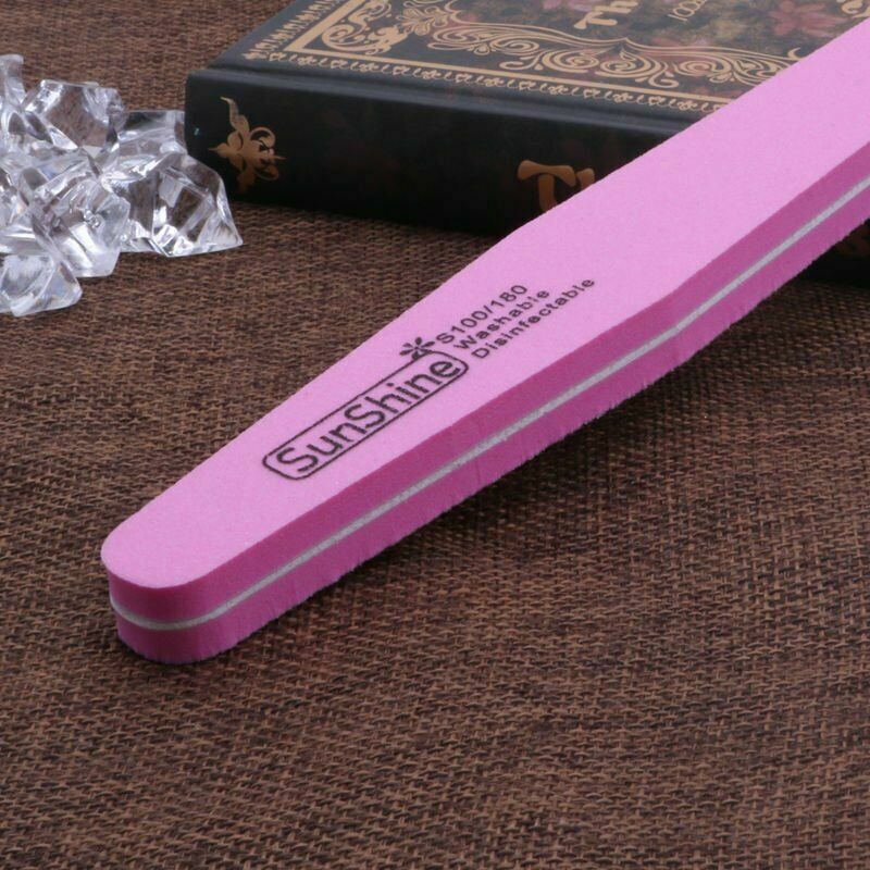50pcs Sponge Nail Art Tips Buffer 100/180 Sanding Block Buffing Files DIY