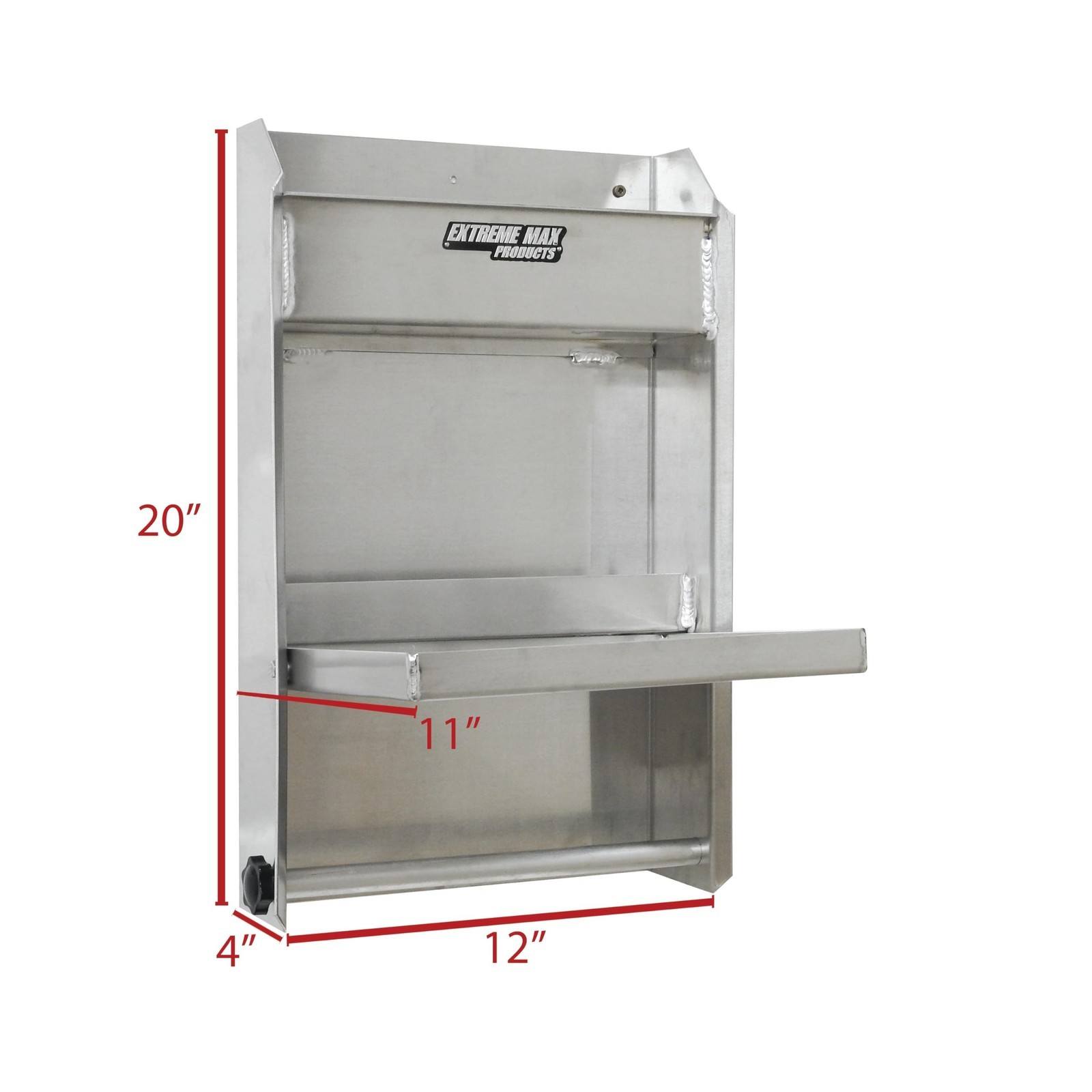 Extreme Max 5001.6053 Junior Aluminum Work Station Storage Cabinet Flip-Out W…