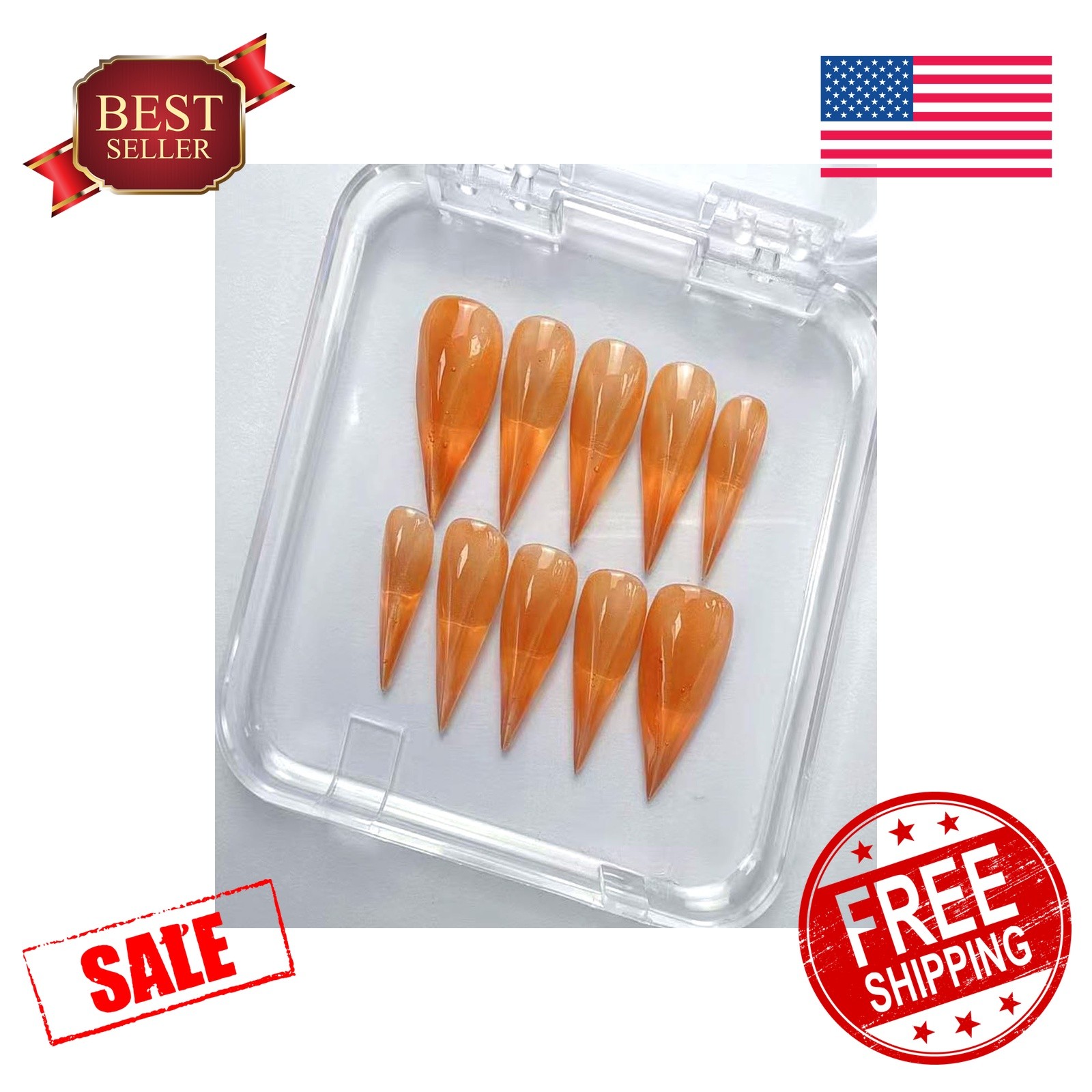 Putysenxi Short Press On Nails PN026-10 Size Small