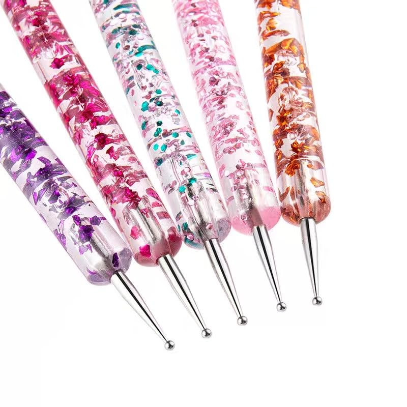 12PCS Nail Art Tool Set, Double-End Dotting Pens & Painting Brushes