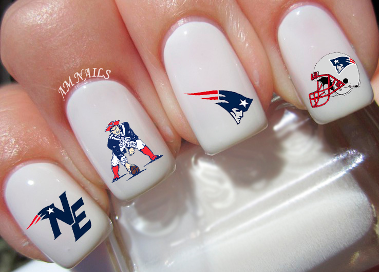 New England Patriots Nail Art Stickers Transfers Decals Set of 48 – A1310