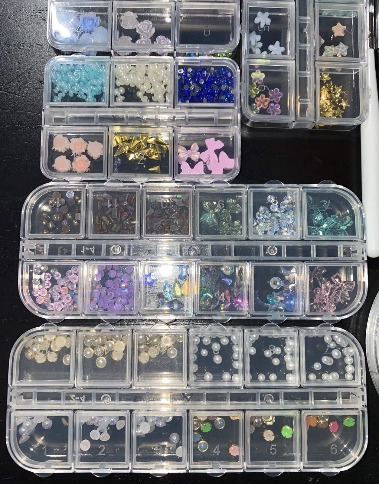2D Nail Art Charms Set with Flowers Pearls Gems Butterfly Accessories & More