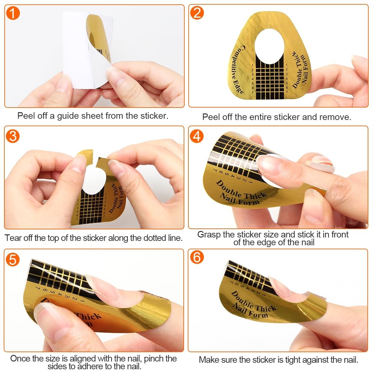 200 PCS Nail Forms for Builder Gel, Self-adhesive Nail Extension Forms for DI…