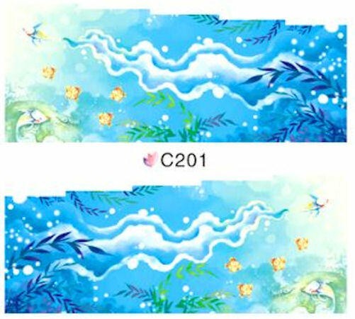 22 sets Nail art water transfer decal sticker wrap C series Beach Ocean Sea C03