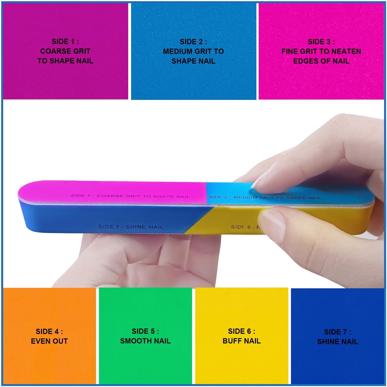 Nail File and Buffer Set (16 Pack), Nail File Kit Professional Nail Files & B…