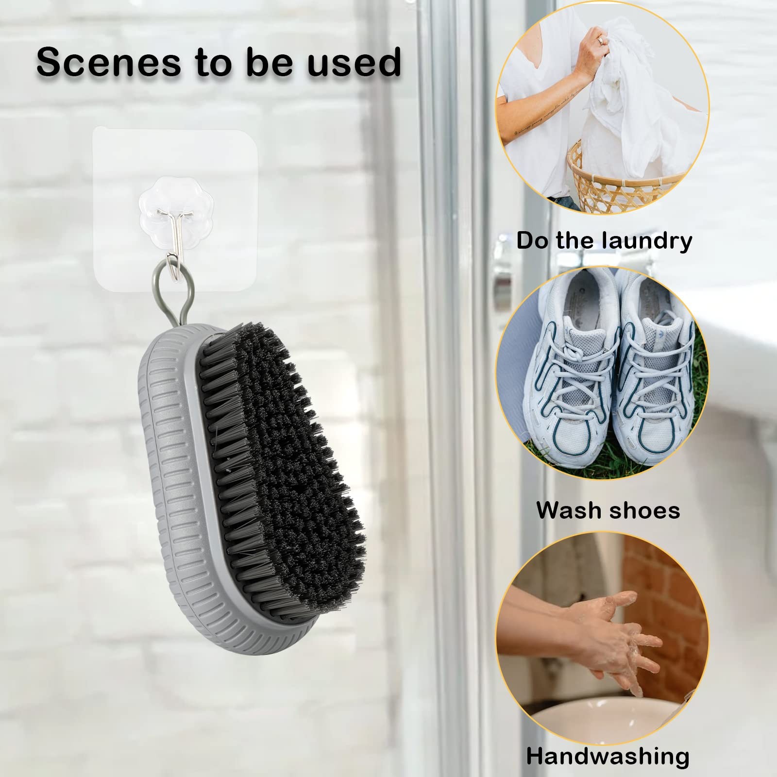2 Pack Heavy Duty Fingernail Scrub Brush Stiff Bristles Hand Nail Cleaning Brush