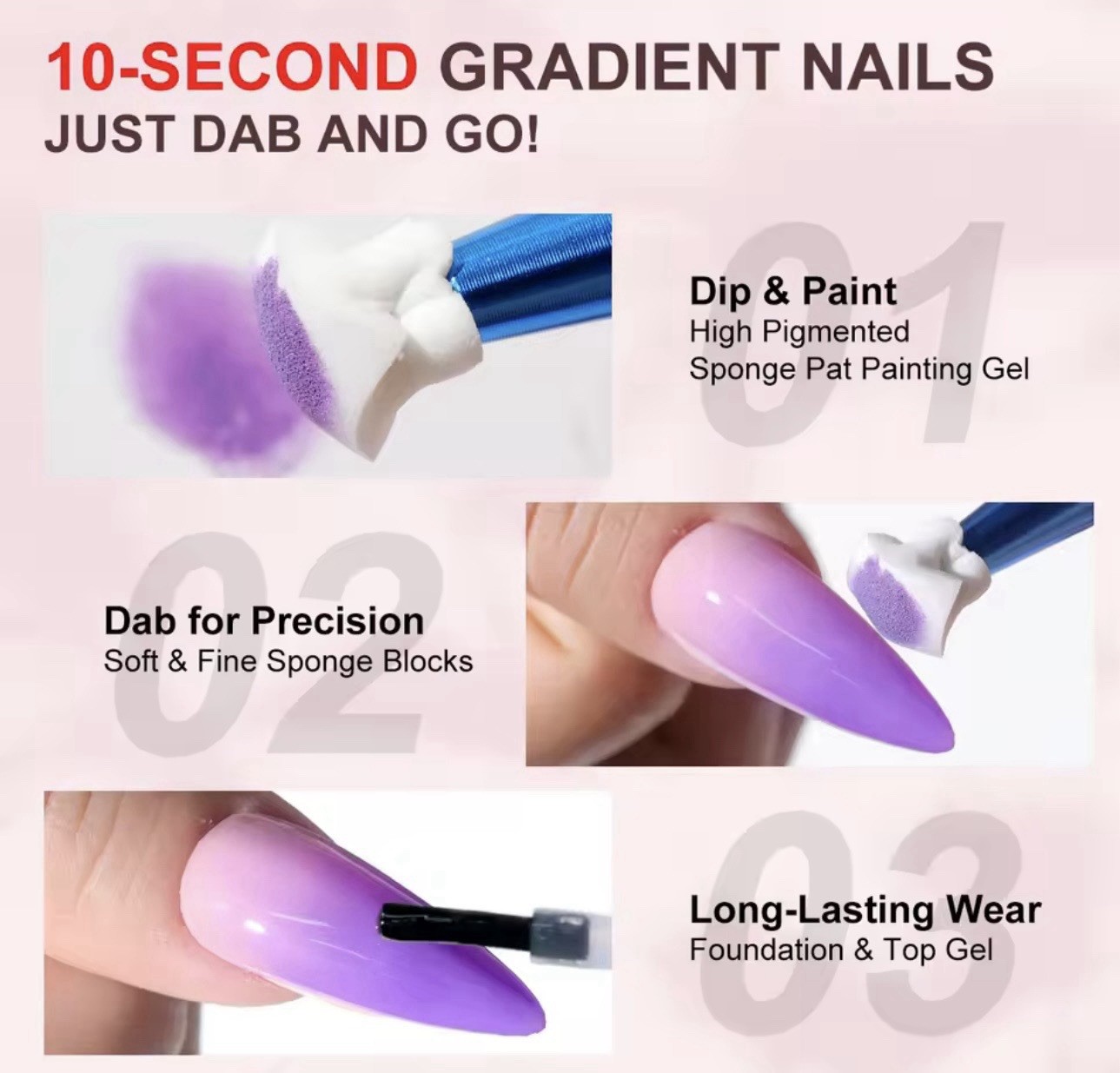 Nail Gradient Painting Gel 9-Color Ombre Art Box Rouge Palette DIY Design