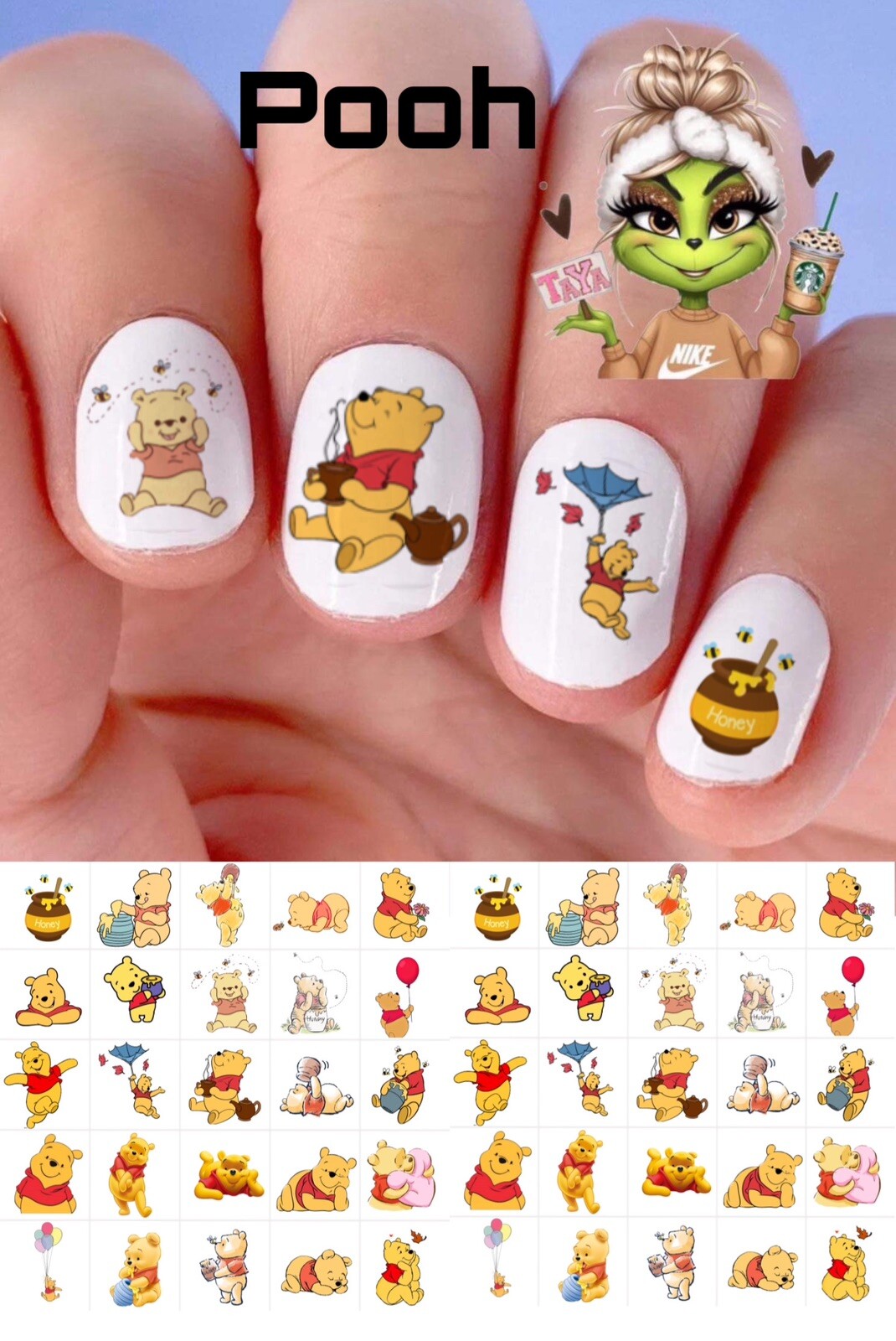 Winnie The Pooh Waterslide Nail Decals Set Of 50 Instructions & Bonus