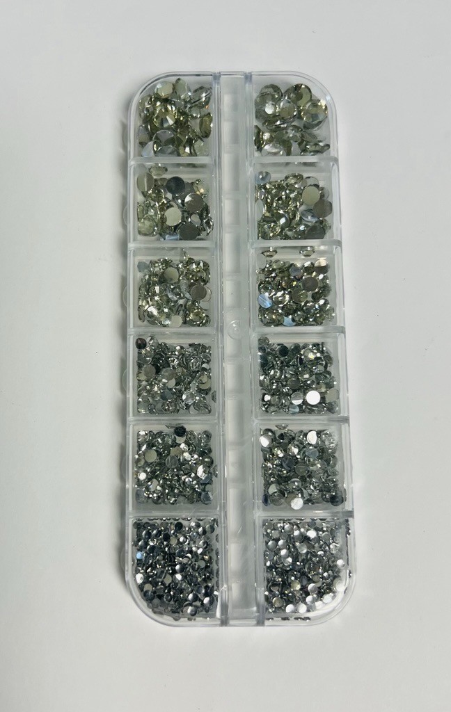 Multicolor Crystal and Resin Round Nail Jewelry Crafting Gems Multipack Kit