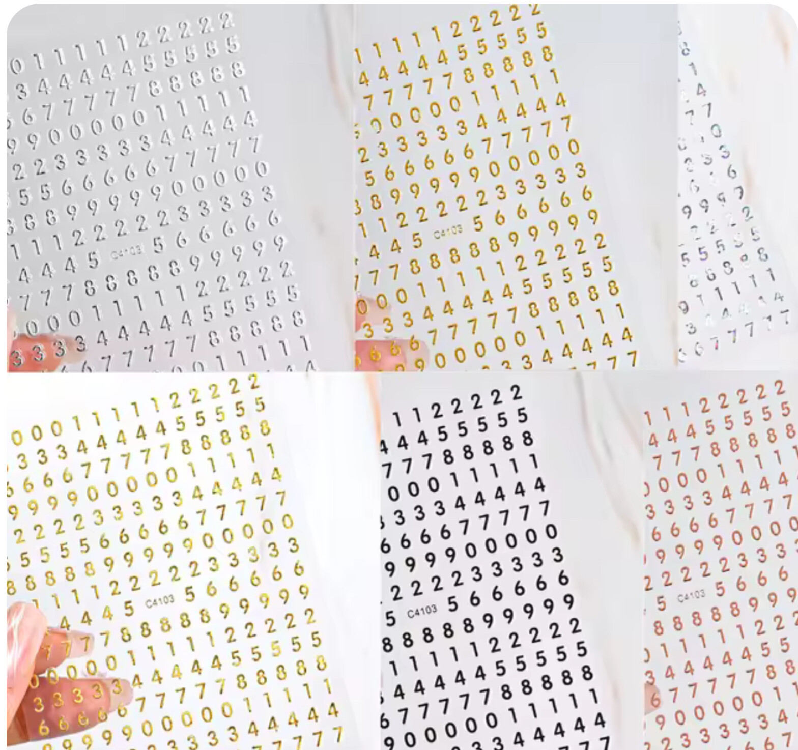 3D Nail Art number Stickers Decals