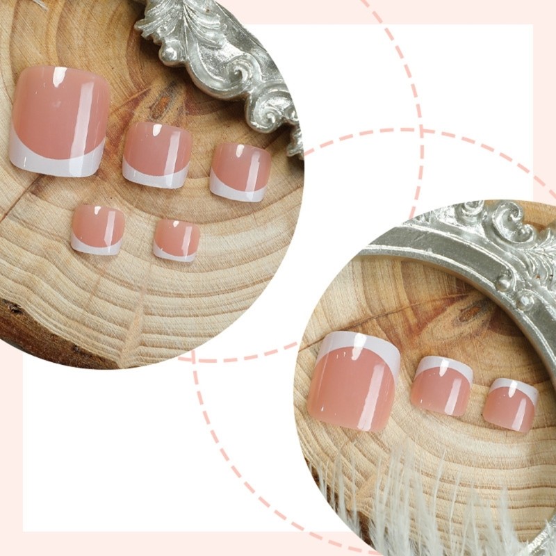 24 Pieces Short Wearable Toenails Simple Press on Toenails For Any Occasion