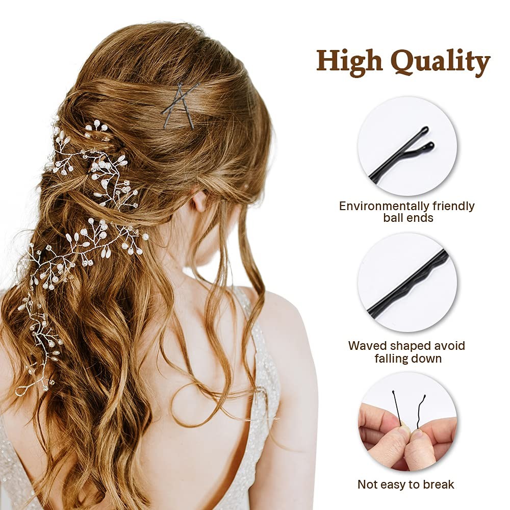 MORGLES 120Pcs Bobby Pins Black, 2Inches 1 Count (Pack of 120), Black（2inch)