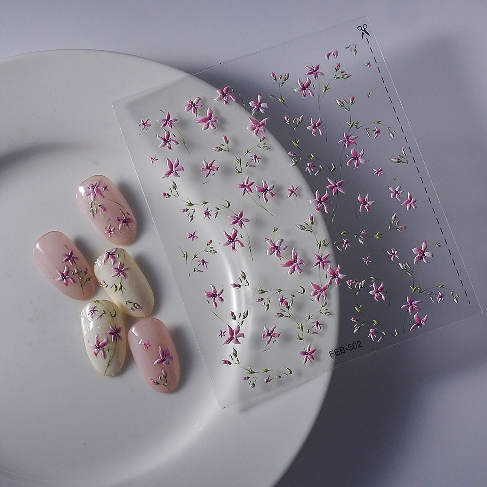 5D Sunflower Daisy Love Bee Flower Nail Art Stickers Self-adhesive NH23