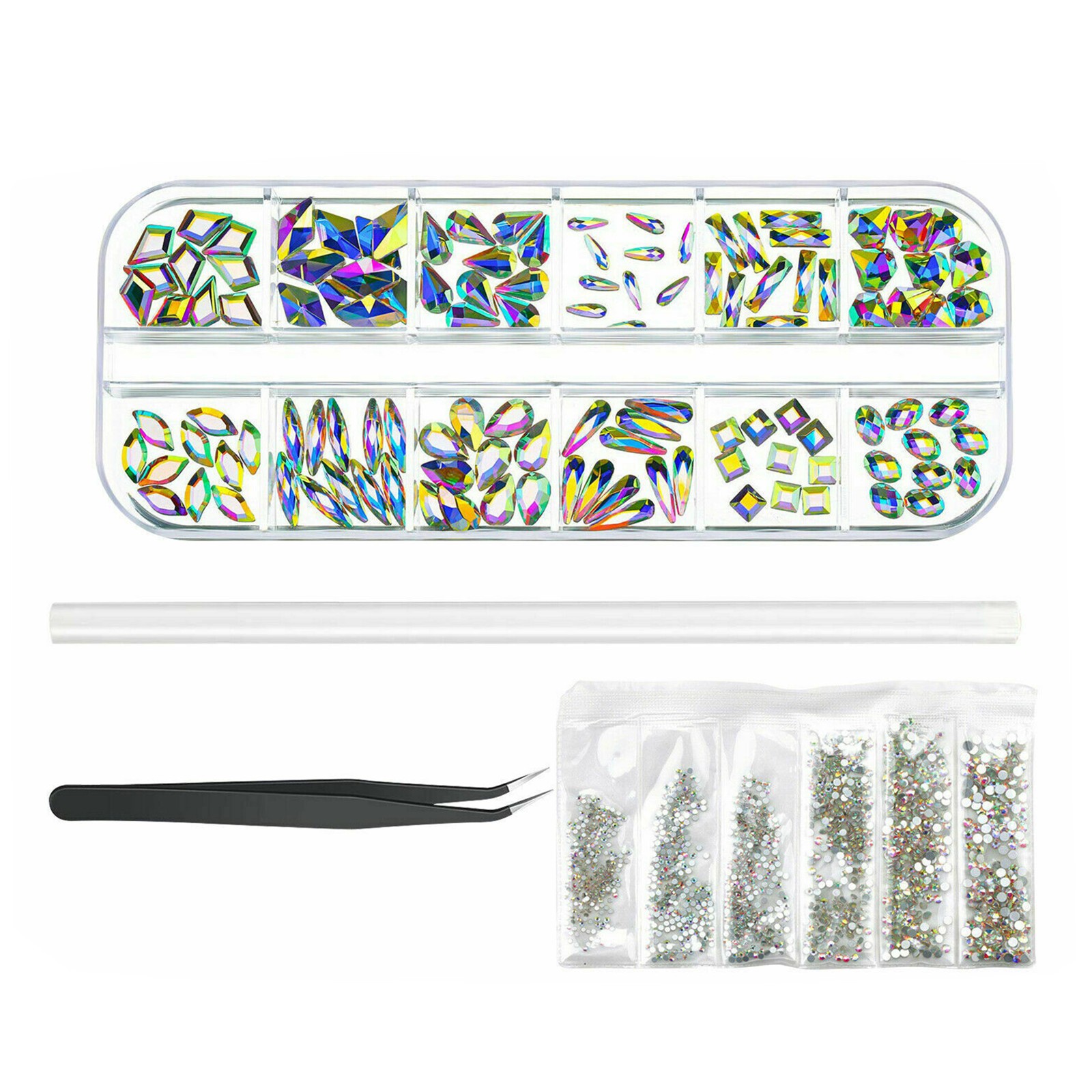 Mixed Size Nail Crystal Art Rhinestones Flatback Stones Nail Art Jewelry DIY N