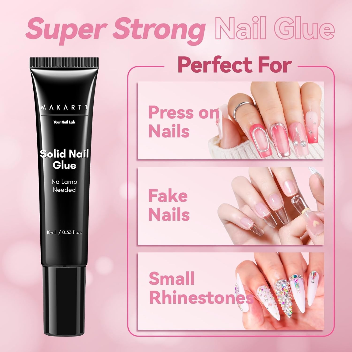Hema-Free Semi Solid Nail Glue, Upgraded Super Strong Nail Glue for Press On …