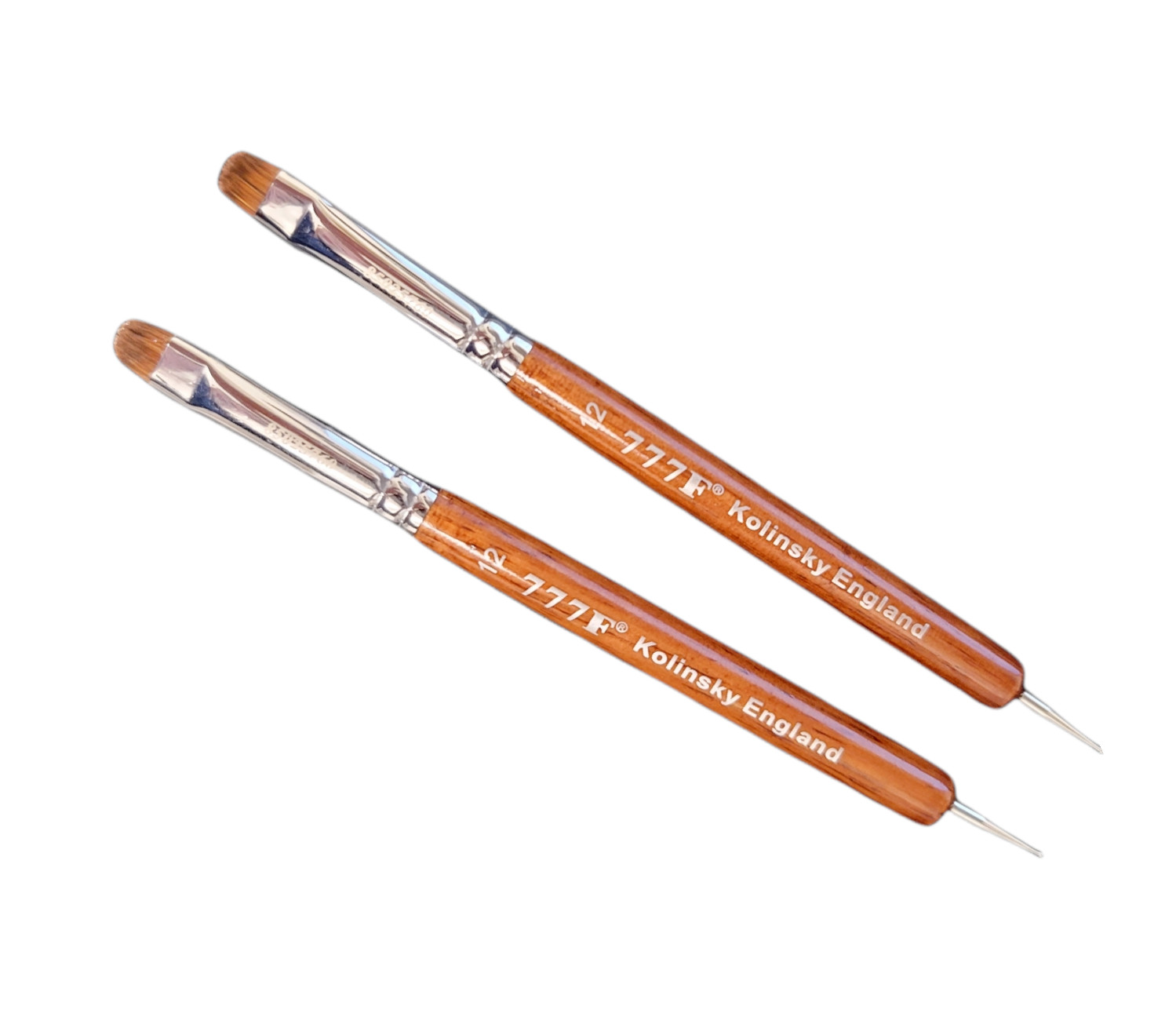 2 of Manicure & Pedicure French Brush 777F Red Wood Handle W/Dotting – size #12