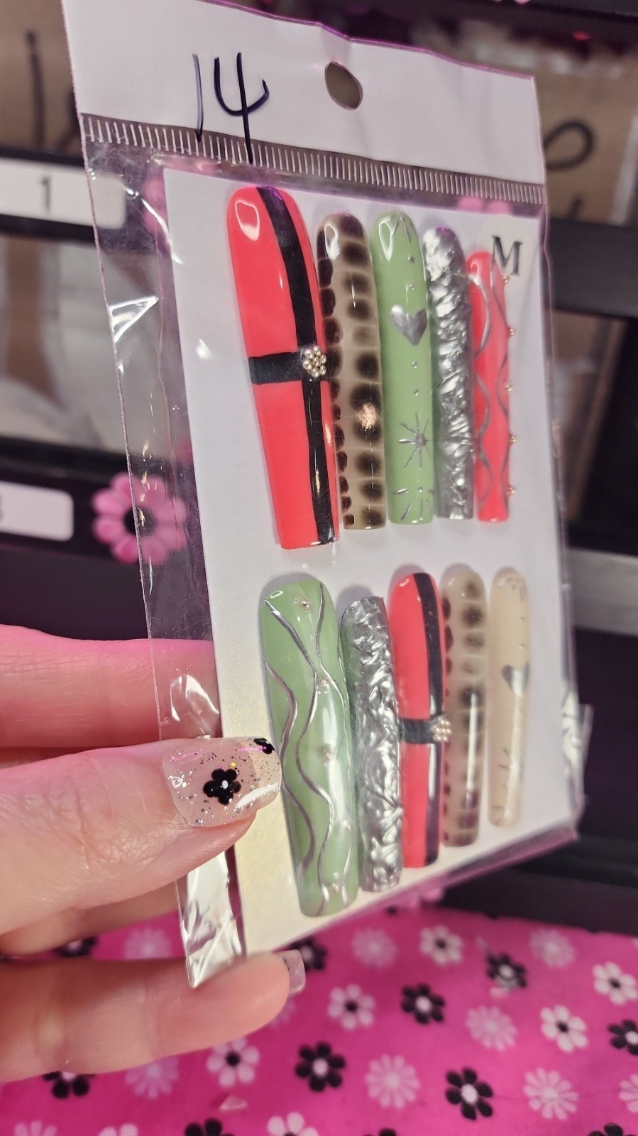 Medium Size Super Long Y2K Chrome Press-on Nail Set