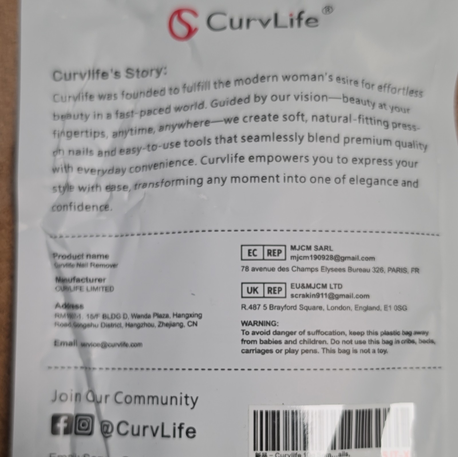 CurvLife Nail Remover Click & Remove Pen, Easy Cleaning, White/Transparent