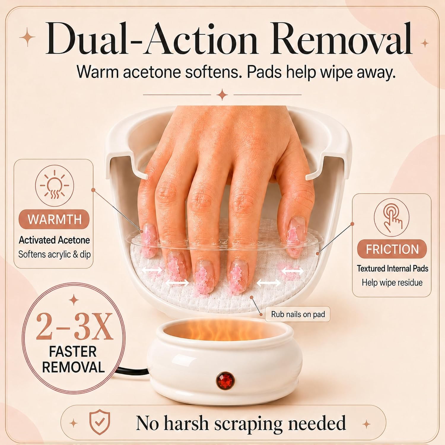 Electric Acetone Nail Remover Bowl for Acrylic Nails