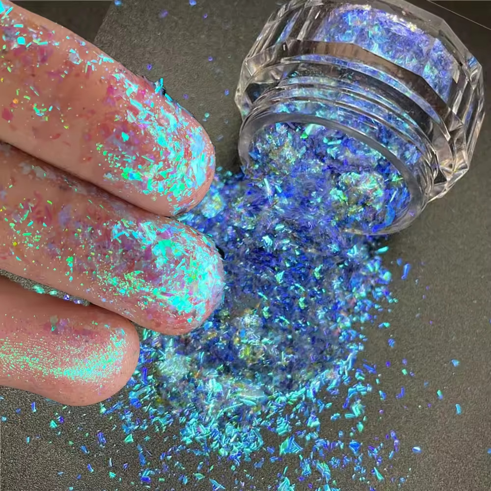 0.1g Aurora Chameleon Nail Flakes Holographic Chrome Pigment for Nail Art