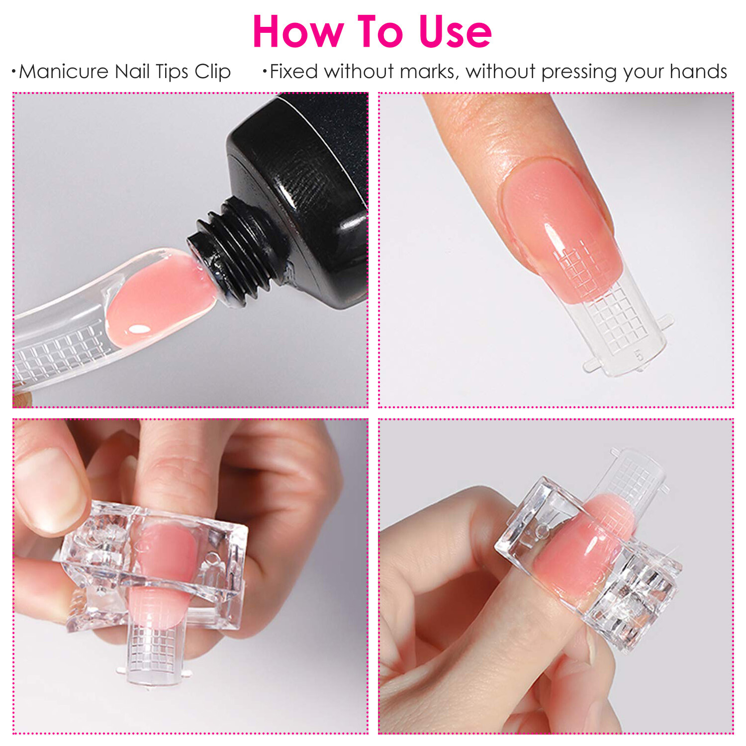 20/40Pcs Pro Nail Tips Clips Finger Poly Gel Quick Building DIY Extension Clamp