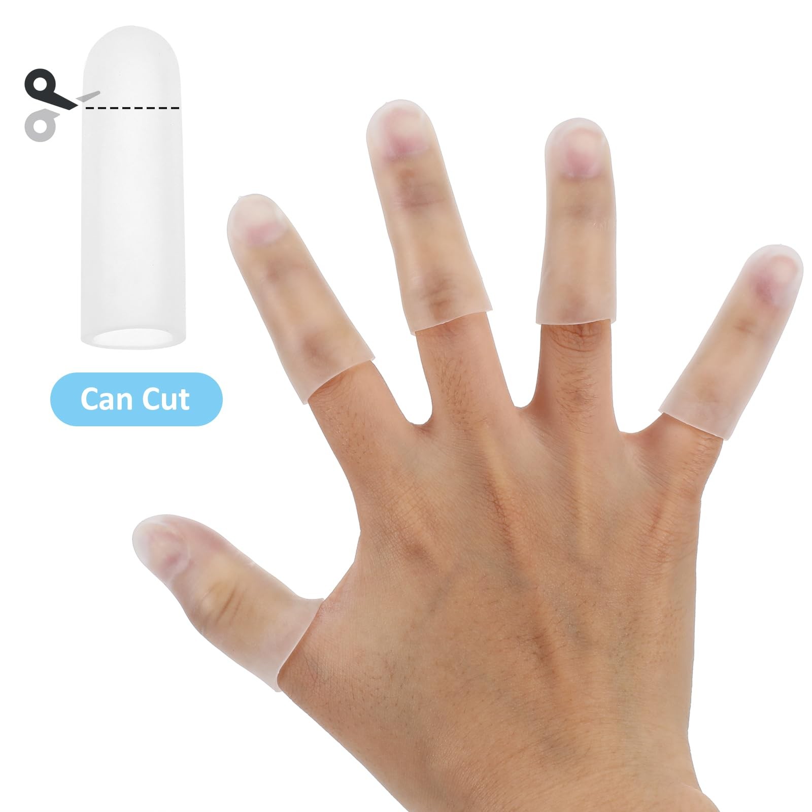 Gel Finger Cots, 10 PCS Gel Finger Protectors Finger Caps Silicone Fingertips…