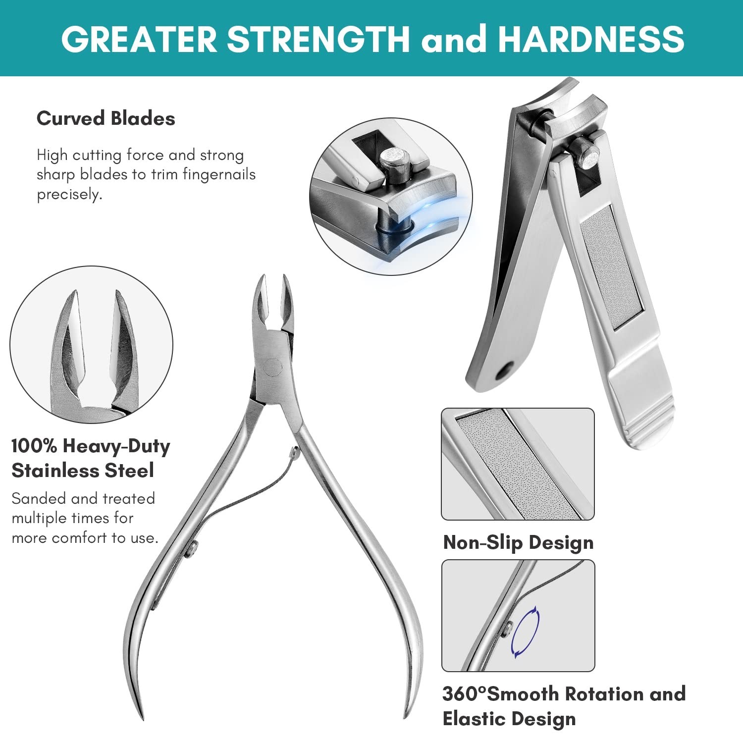 Stylish Blue Leather Manicure Kit – 11 Stainless Steel Tools for All Nail Types