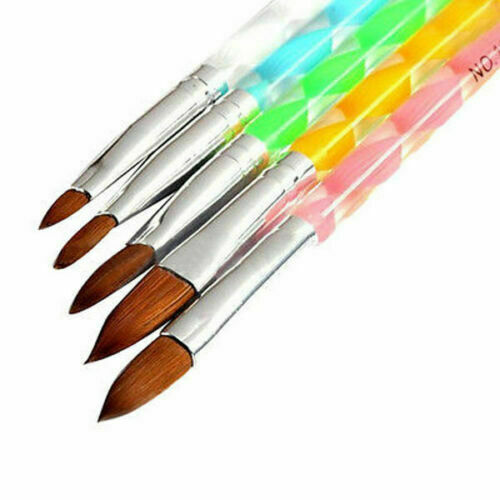 5Pcs Acrylic 3D Painting Drawing UV Gel DIY Brush Pen Nail Art Tool #4/6/8/10/12