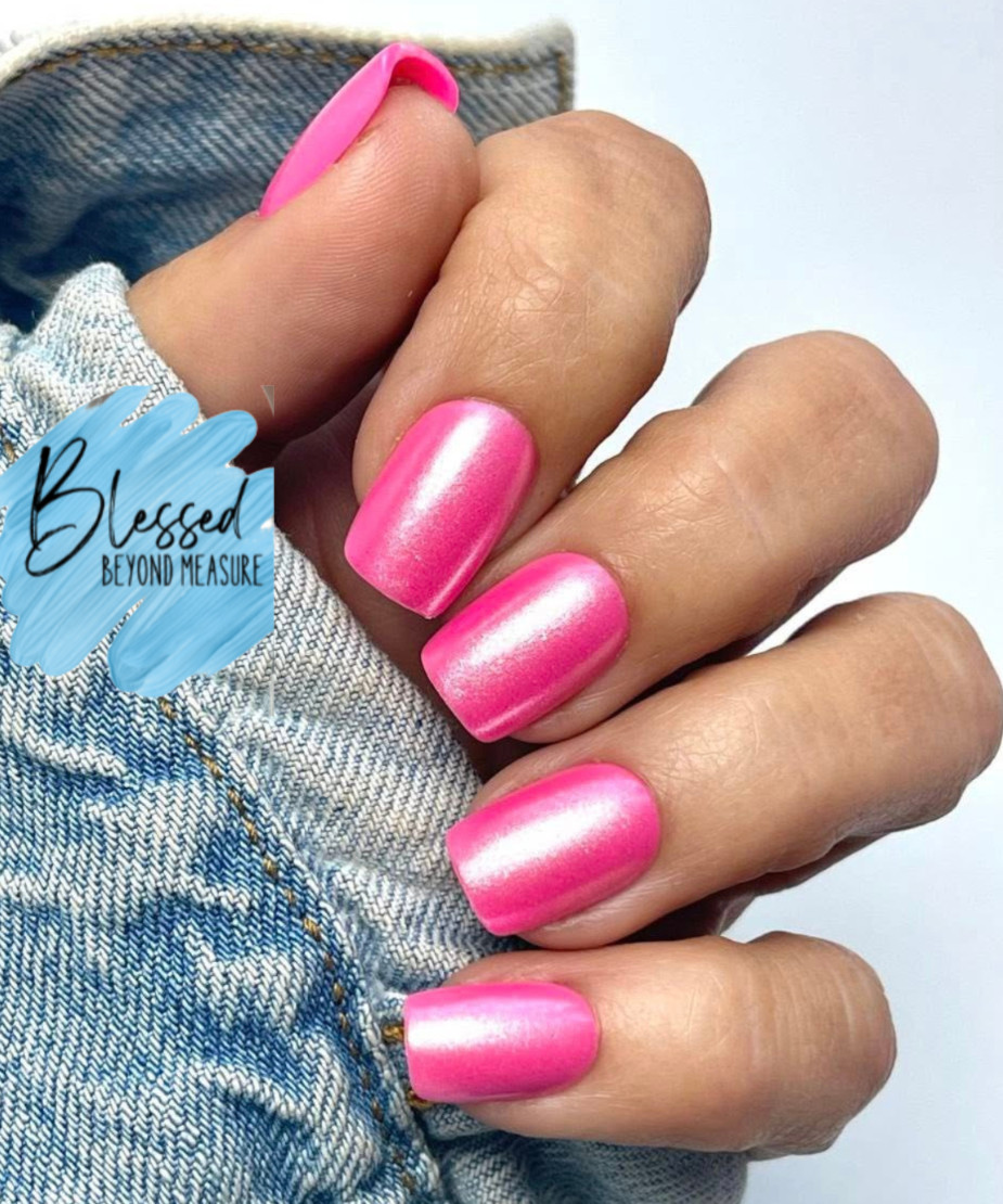 Red Aspen Press On Nails~ ACRYLIC Jocelyn’s Lessons in Happiness~Pink-Short