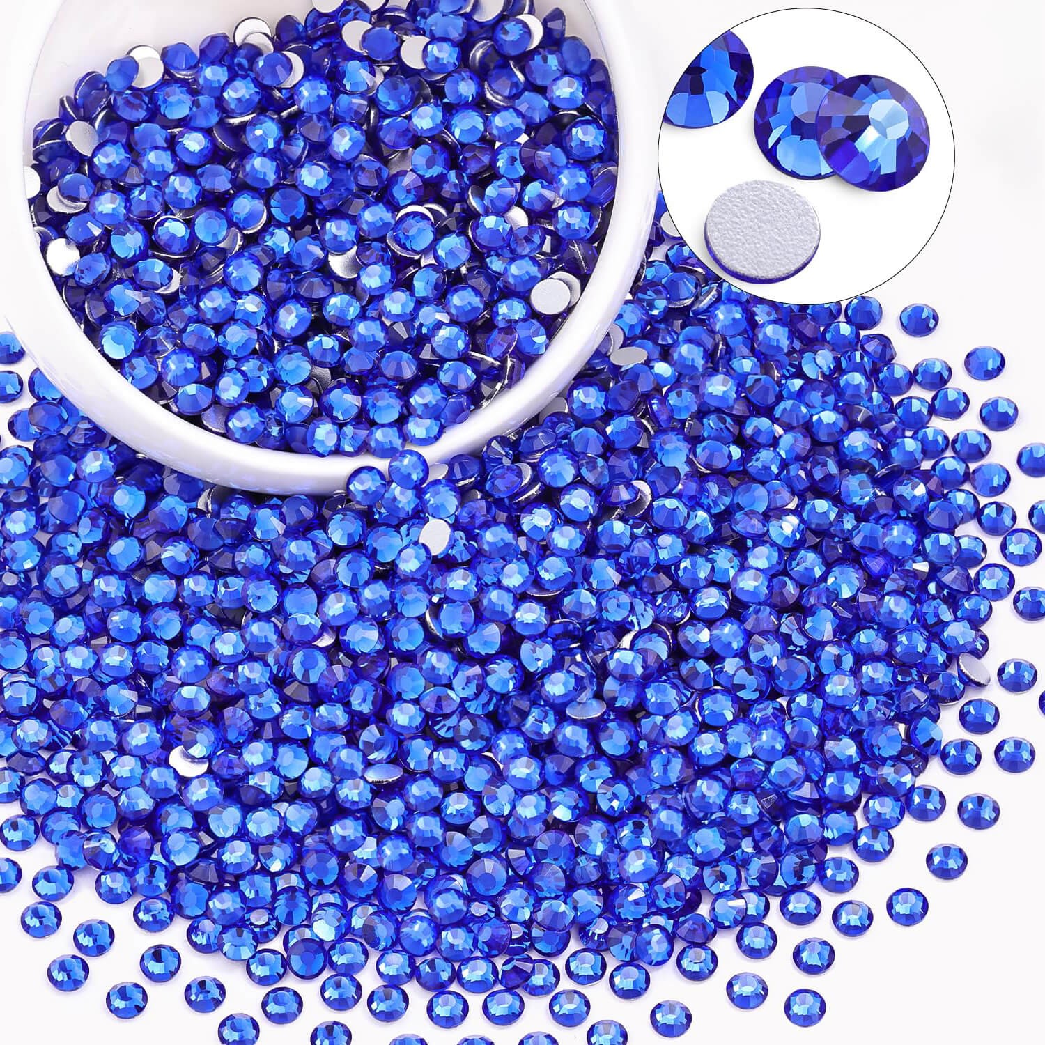 1440pcs Crystal Sapphire Rhinestones FlatBack Glitter Gems for 3D Nail Art Decor