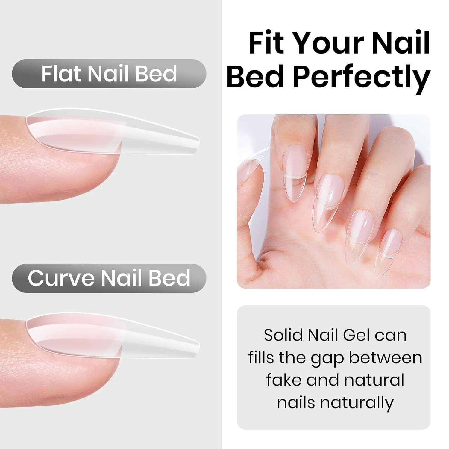 Solid Nail Glue, 18G Solid U V Gel Nail Glue Gel for Nails and Mini Light LED La