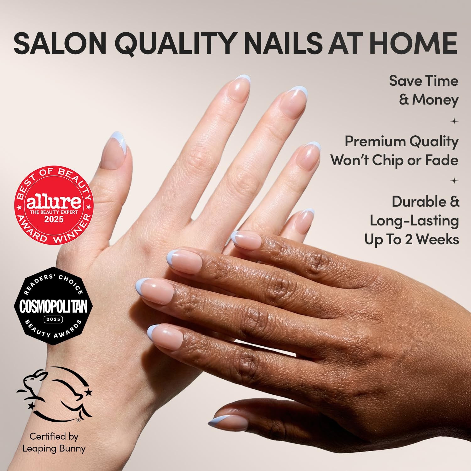 Press On Nails – Short Oval, Glazed Fake Nails 30 Pc Full Kit | Periwinkle press